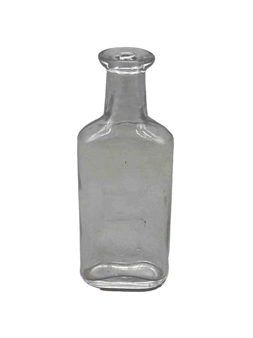 vintage Glass Bottle Clear Rectangle Shaped Apothecary Medicine Container READ